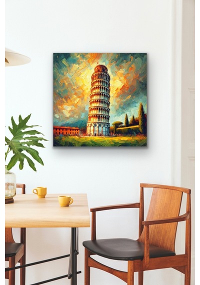 Pizza Kulesi Kanvas Tablo 90x90cm