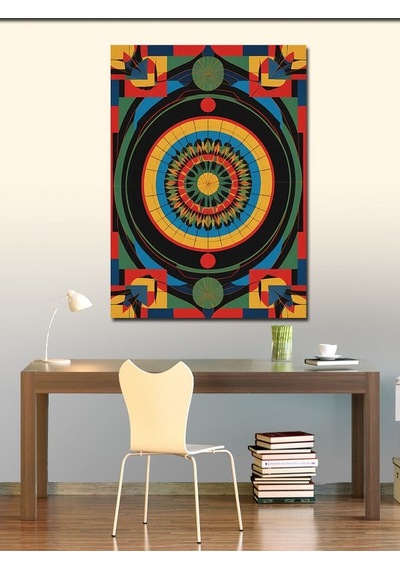 Kanvas Tablo Dönen Mandala Deseni 100cmx140cm