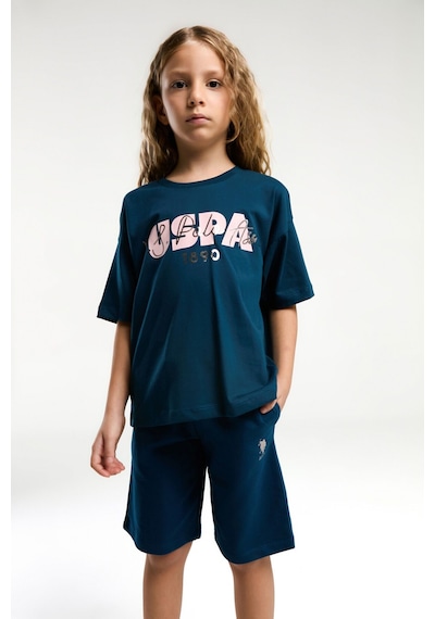 U.s. Polo Assn. Kız Çocuk Lacivert Bermuda Takım Us2080 Lacivert