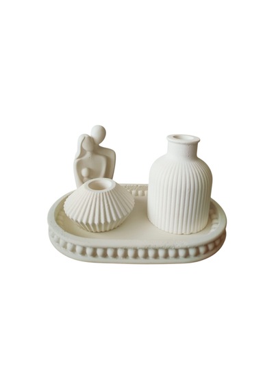 Nakkaş Home Dekoratif Mum Ve Tütsülük Obje - M4 Modeli Beyaz