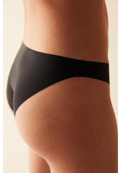 Penti Siyah Smooth İz Yapmayan Dikişsiz Orta Bel Lazer Kesim Slip Külot