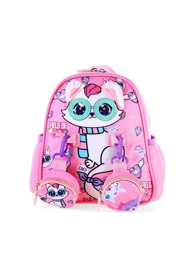 Ccskids Anaokulu Çantası Kedili Pembe Kod:51755 Okul Çantası Karışık