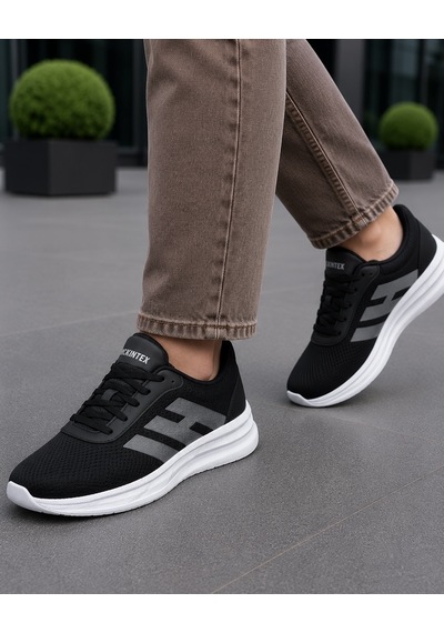 Homiro Fuspedli Poli Taban Günlük Spor Ayakkabı Sneaker Siyah - Füme