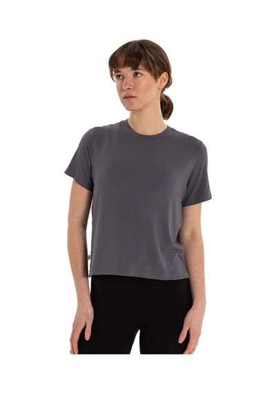 Inguz Modal Bisiklet Yaka Basic Yoga T-shirt Gri
