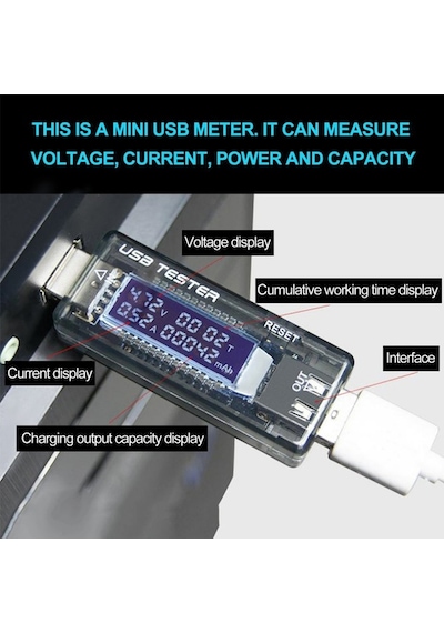 İncorebilisim-Usb Voltmetre, Ampermetre Voltaj Akım Gerilim Ölçer