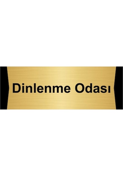 Dinlenme Odası 10x20cm Altın Renk Metal Yönlendirme Levhası