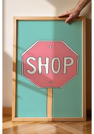Shop Tabelası Çerçeveli Tablo - Pop Art Poster Tablo