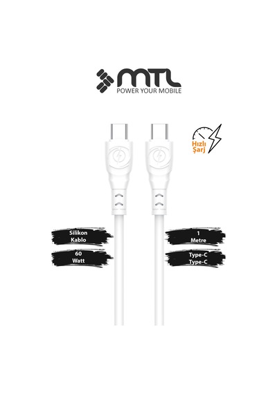 60w Type-c To Type-c Hızlı Extra Yumuşak Dayanıklı Şarj Ve Data Kablosu Mt2480