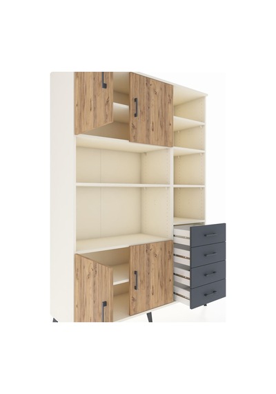 Hyperion Dolap 9 Raflı 4 Çekmeceli 4 Kapaklı 132x44x195 Aytaşı-çam/antrasit Atlas Çam/antrasıt Hyperion Dolap 9 Raflı 4 Çekmeceli 4 Kapaklı 132x44x195 Aytaşı-çam/antrasit Atlas Çam/antrasıt