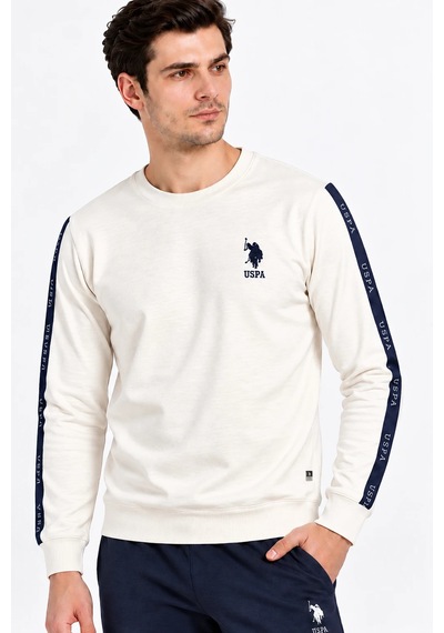 U.S. Polo Assn. %100 Pamuk Erkek Ev Giyim Takımı Ekru