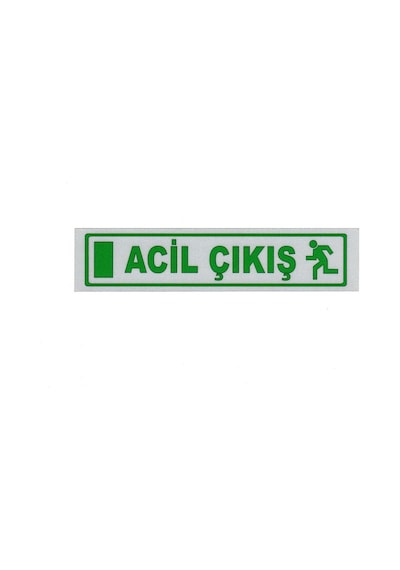 Acil Çıkış Sticker - Acil Çıkış Fosforlu Sticker (16 X 3,5 Cm) (495652190)