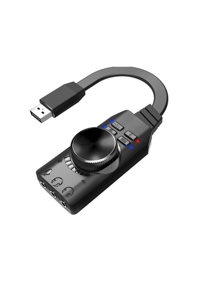 Lexroo A4677 Usb 2.0 Ses Kartı 7.1 Kanallı Pc Ve Laptop Için Pubg Oyun Harici Ses Kartı