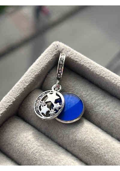 Gökyüzü Ay Yıldızlar Charm Asafaccessory Gümüş