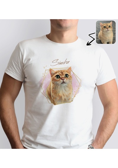 Bk Gift Kişiye Özel Evcil Hayvan Tasarımlı Erkek Beyaz Tişört-2, Sevgiliye Hediye, Arkadaşa Hediye, Trend T-shirt Large Bitmeyencom33941 5998 Bk Gift