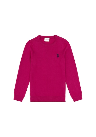 U.S. Polo Assn. Kız Çocuk Fuşya Bisiklet Yaka Basic Kazak 50293586-VR252 U.S. Polo Assn. Kız Çocuk Fuşya Bisiklet Yaka Basic Kazak 50293586-VR252