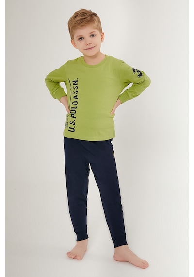 U.s. Polo Assn Multicolored Yeşil Erkek Çocuk Uzun Kol Pijama Takım Fıstık Yeşili