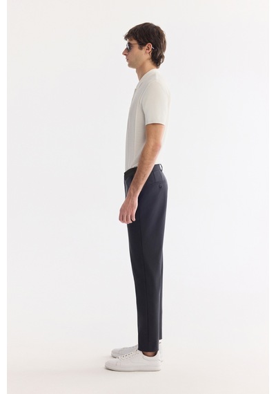 Avva Erkek Lacivert Beli Lastikli Teknik Kumaş Comfort Slim Fit Pantolon A61y3209