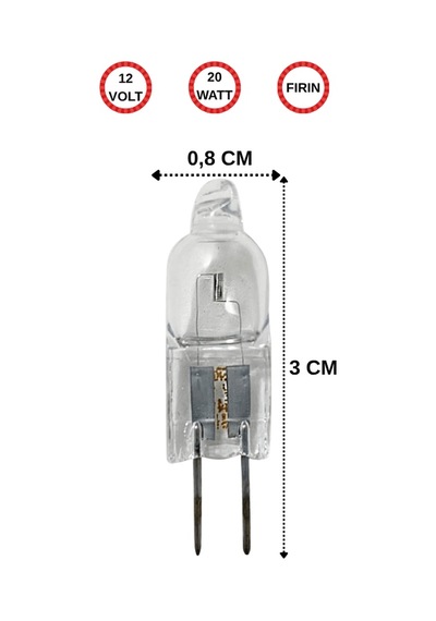 2 Adet Ledvance 12volt 20w Sarı Işık G4 Duylu Fırın Ampulü