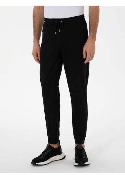 Cacharel Siyah Regular Fit Paçası Lastikli Eşofman Altı