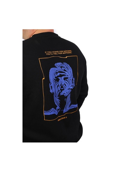 Moc Grande Mocgrande Büyük Beden Erkek Sweat Malcolmx 22735 Sıyah Siyah