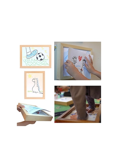 2 Adet Myminibaby Artbox Ahşap Resim Etkinlik Çerçevesi 33x24,5x3,5 Cm Çok Renkli