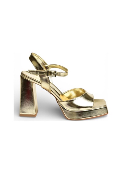 Fox Shoes Y246055009 Altın Kalın Platform Topuklu Abiye Ayakkabı Altın