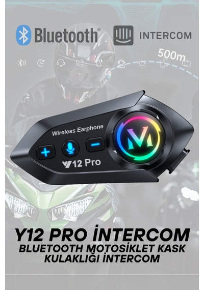 Wearfitpro Y12 Pro İntercom Bluetooth Motosiklet Kask Kulaklığı İntercom Kulaklık
