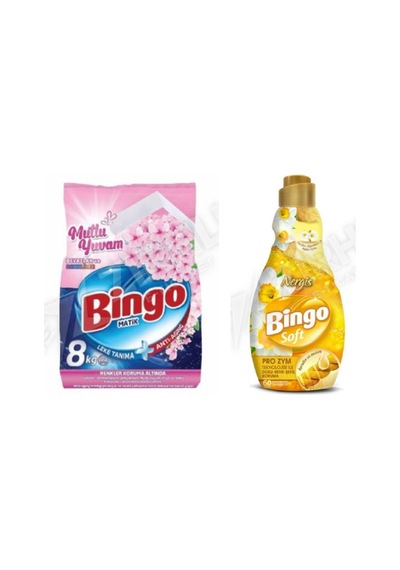 Bingo Tüm Renkler Toz Det. 8 Kg + Soft Yumuşatıcı 1440 Ml 2'li Set Diğer