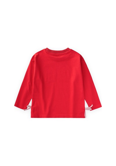 Cigit Yırtmaç Detaylı Mevsimlik T-shirt 2-10 Yaş Kırmızı