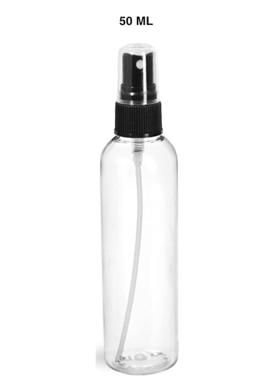Tr Plastik Boş Seyahat Parfüm Dolum Şişesi, İnce Sis Siyah Püskürtücü 100 Ml, 2'li Set, Şeffaf