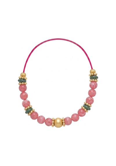 Doğal Taş Görünümlü Bohem Pinterest Kolye Pembe - 886992677 Pembe
