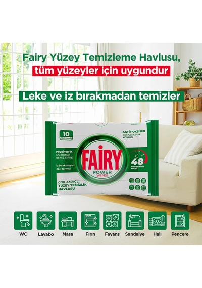 10'lu Yüzey Temizlik Havlusu - Beyaz Sabun Diğer