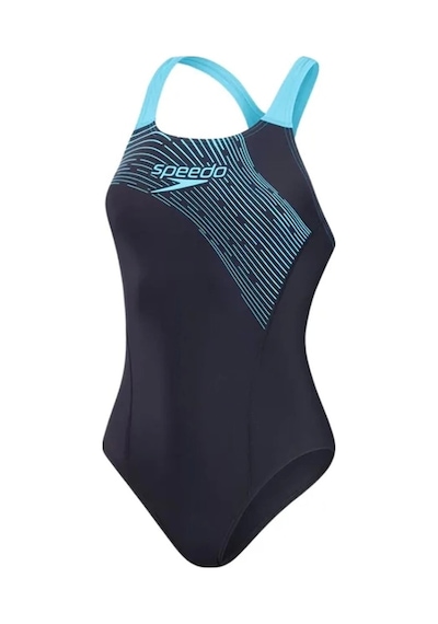 Speedo Medley Logo Kadın Yüzücü Mayosu Lacivert-turkuaz Lacivert