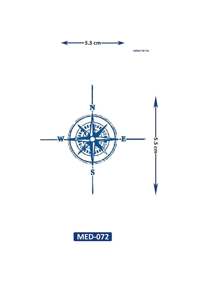 Pusula 5 Cm Minimal Geçici Dövme Yarı Kalıcı Geçici Dövme