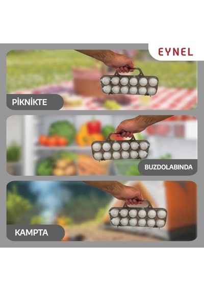 Saplı 12'li Yumurta Taşıma Kutusu, Plastik Buzdolabı İçin Yumurtalık Pikniklik Pratik Yumurta Taşıma Kabı Şeffaf, 1 Adet