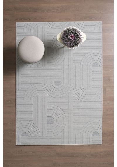 Mariesse Home Soho İskandinav Dokuma Bukleli Gri Modern Salon Halısı Mutfak Halısı Koridor Halısı Yolluk Gri/gri