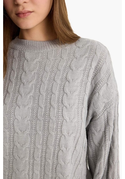Defacto Coool Regular Fit Bisiklet Yaka Triko Kazak T4518az25wngr210 Gri