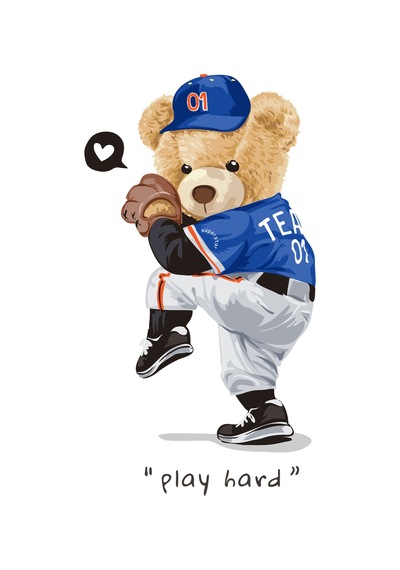Paybuy Çocuk Beyzbol Temalı Grafik Baskılı Kısa Kollu Tişört Motivasyon Siyah
