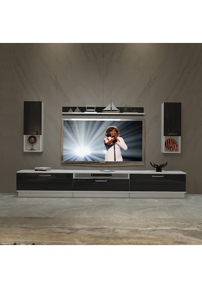 Decoraktiv Trendstyle 270da Slm Tv Ünitesi Tv Sehpası Beyaz - Siyah