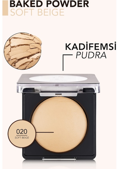 Flormar Yoğun Pigmentli Fırınlanmış Mat Pudra  - Baked Powder - 020 Soft Beige - 8682536053518