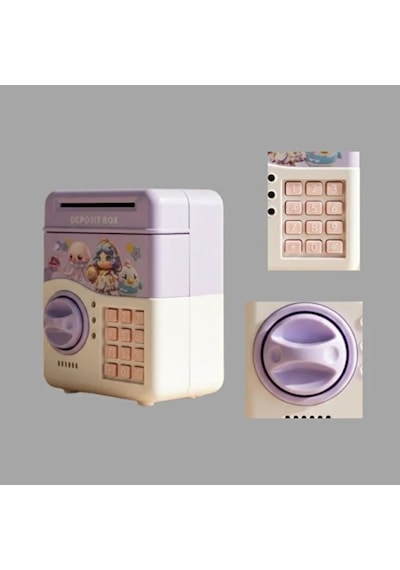Müzikli Kumbara - Işıklı - Şifreli Atm Tasarımlı Çok Renkli