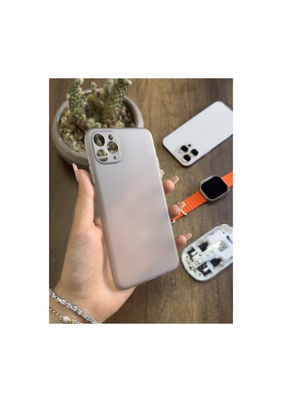İphone 12 Pro Max Uyumlu Süper İnce Mat Ultra Thin Silikon Kılıf Gri
