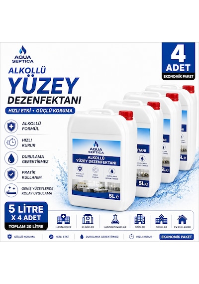 Aqua Bazlı Yüzey Dezenfektanı 5 L 4 Adet