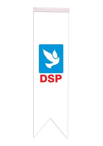 Masa Üstü Kırlangıç Dsp Bayrağı - 8X30Cm Çift Taraflı Saten Kumaş