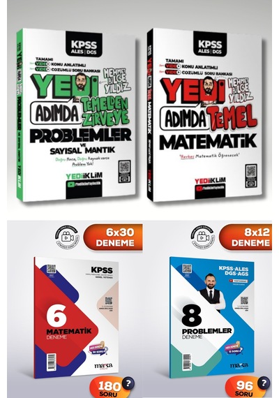 Kpss Ales Dgs Yedi Adımda Temel Matematik Ve Problemler Video Konu Anlatım Video Çözümü Soru Bankası
