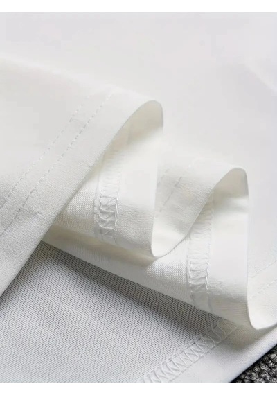 Erkek Baskılı Tişört Kısa Kol Bisiklet Yaka Regular Fit Rahat Kalıp T-shirt - Beyaz