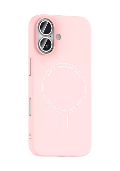 iPhone Uyumlu 16 Kılıf M-safe Şarj Özellikli Kamera Korumalı Ata Elio Sert Pc Kapak - Açık Pembe Çok Renkli