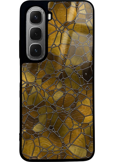 İnfinix Hot 60i Kahve Geometrik Tasarımlı Glossy Telefon Kılıfı Çok Renkli