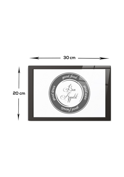 Decorita Cam Kesme Tahtası | Good Food - Beyaz Fon | 20x30cm
