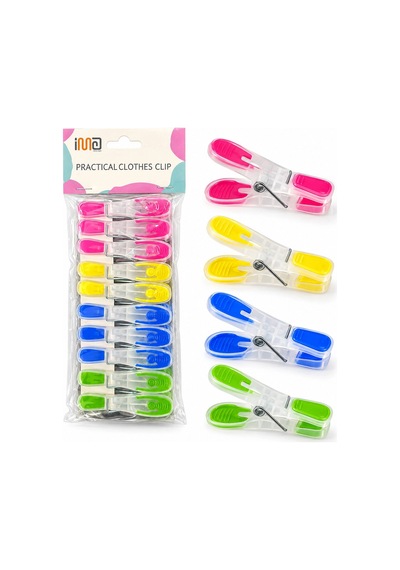 10pcs Renkli Silikon Ağız - Bas-aç Şeffaf Plastik Mandal 5047 - 400 Gümüş